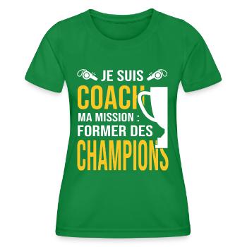 Coach entraineur capitaine équipe sport - T-shirt sport Femme - vert - Devant - AI Model Female 172 dark (172cm)
