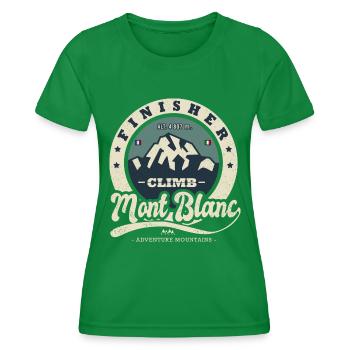 Bergsteigen Finisher Mont Blanc Bergsport - Frauen Funktions-T-Shirt - Kelly Green - Vorne - AI Model Female 172 dark (172cm)