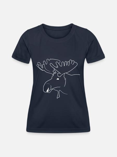 Elch - Elchgeweih - Frauen Funktions-T-Shirt - Navy