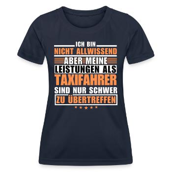 Unübertroffene Leistung als Taxifahrer - Frauen Funktions-T-Shirt - Navy - Vorne - AI Model Female 172 light (172cm)