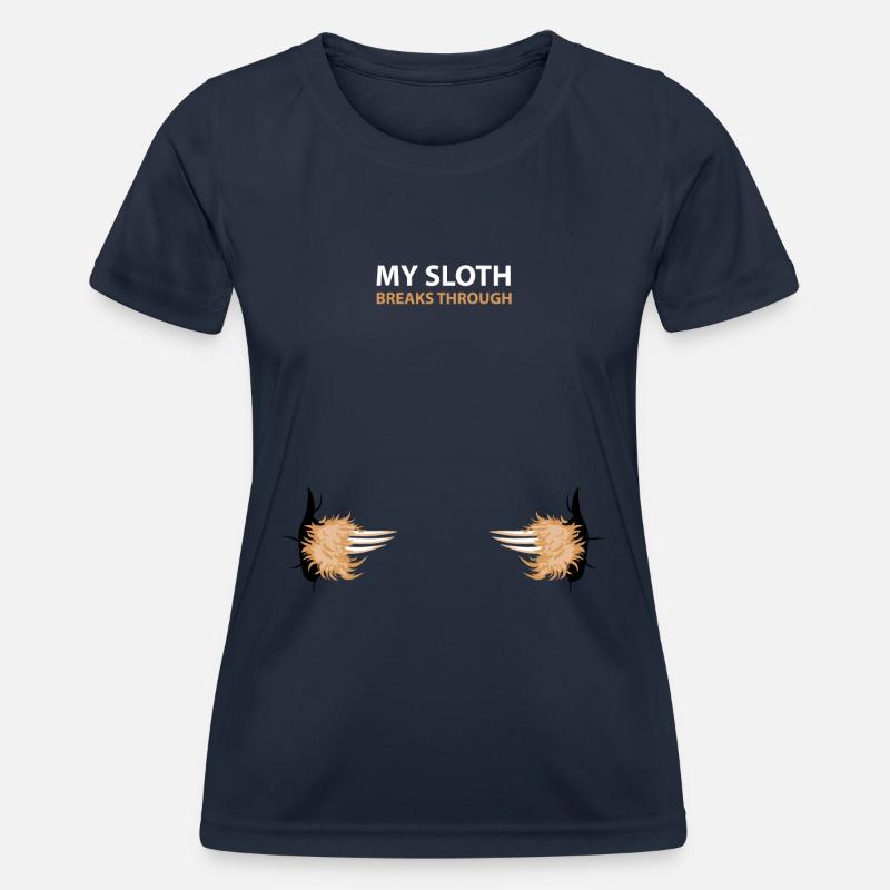 my sloth breaks trouth - Women's Functional T-Shirt - navy