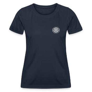 Schneeflocke - Frauen Funktions-T-Shirt - Navy - Vorne - AI Model Female 172 light (172cm)