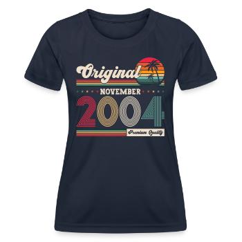 19th Birthday Vintage November Vintage 2004 - Women's Functional T-Shirt - navy - Front - AI Model Female 172 light (172cm)