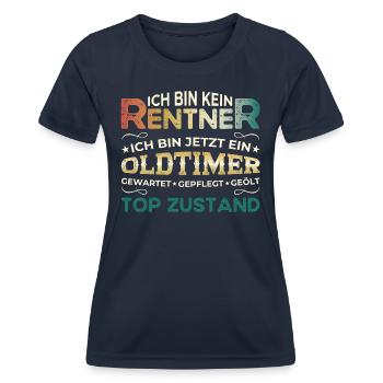 Rentner Rentnerin Rente 2024 Geschenk Ruhestand - Frauen Funktions-T-Shirt - Navy - Vorne - AI Model Female 172 light (172cm)