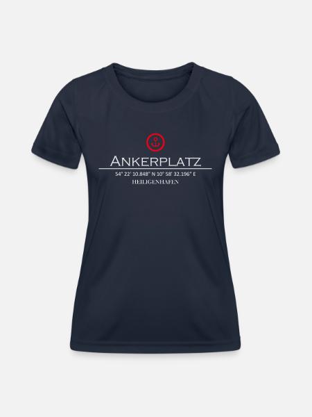 Ankerplatz Heiligenhafen - Frauen Funktions-T-Shirt - Navy