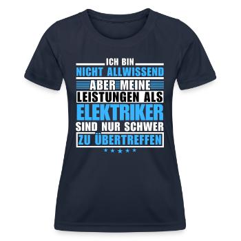 Unmatched performance as an electrician - Women's Functional T-Shirt - navy - Front - AI Model Female 172 light (172cm)