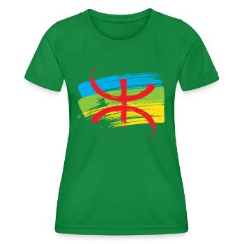 Amazigh Flag (Artistic variant) - Women's Functional T-Shirt - kelly green - Front - AI Model Female 172 dark (172cm)