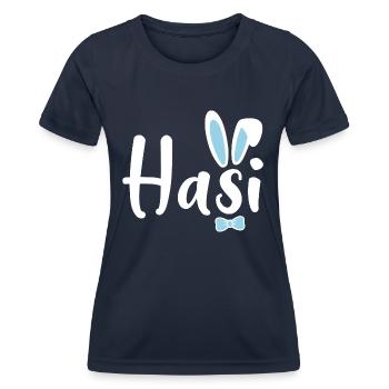 Hasi - Frauen Funktions-T-Shirt - Navy - Vorne - AI Model Female 172 light (172cm)