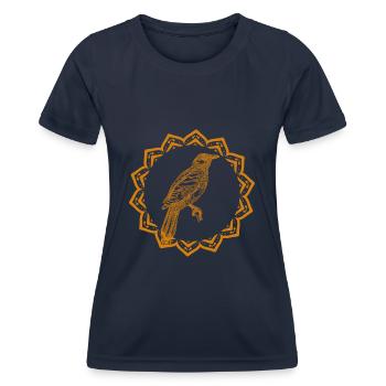Vogel - Fliegen - Naturschutz Tierfreund - Frauen Funktions-T-Shirt - Navy - Vorne - AI Model Female 172 light (172cm)