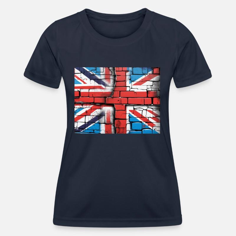 British Flag Graffiti Art - Women's Functional T-Shirt - navy