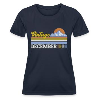 December Vintage 1999 24th Birthday Vintage - Women's Functional T-Shirt - navy - Front - AI Model Female 172 light (172cm)
