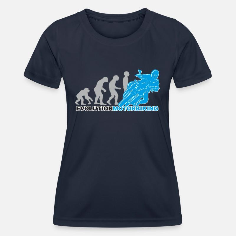 evolution motorbiking, motorcycle, motorcycling - Women's Functional T-Shirt - navy