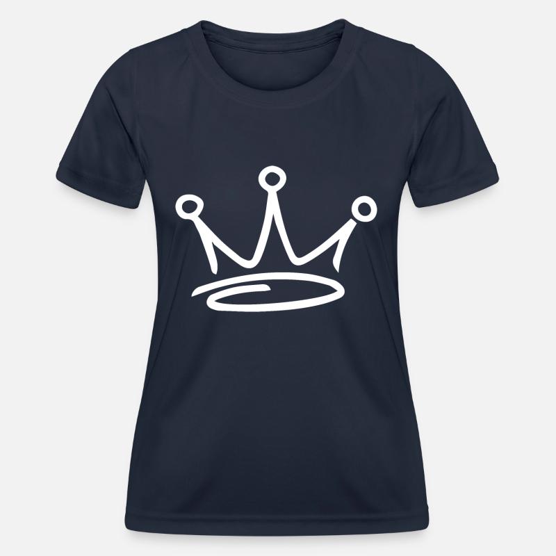 White Crown Graffiti Collection - Women's Functional T-Shirt - navy