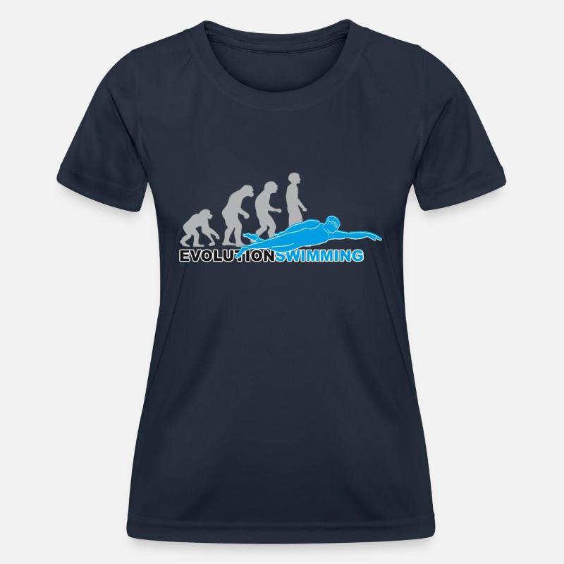 evolution swimming, swim, swim, swimmer - Women's Functional T-Shirt - navy
