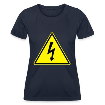 Hochspannung - Frauen Funktions-T-Shirt - Navy - Vorne - AI Model Female 172 light (172cm)