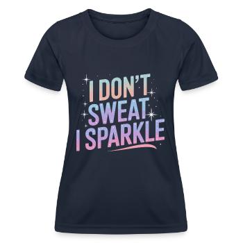 Ich schwitze nicht, ich glitzere! - Frauen Funktions-T-Shirt - Navy - Vorne - AI Model Female 172 light (172cm)