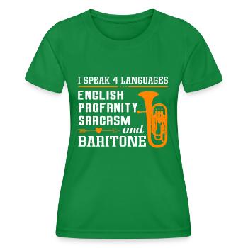 Funny Baritone Player - Women's Functional T-Shirt - kelly green - Front - AI Model Female 172 dark (172cm)