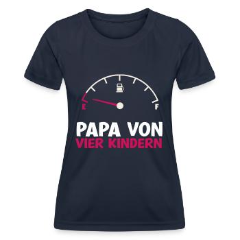 Tank leer Papa von 4 Kindern Vater Vatertag Kind - Frauen Funktions-T-Shirt - Navy - Vorne - AI Model Female 172 light (172cm)