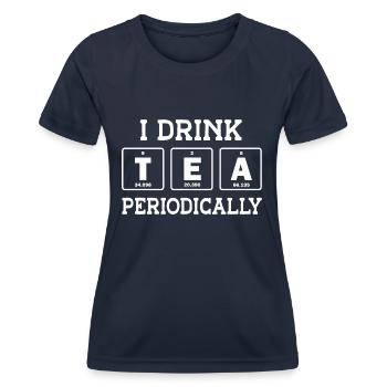 I Drink Tea Periodically Tea Lover Drinking Tea Cu - Frauen Funktions-T-Shirt - Navy - Vorne - AI Model Female 172 light (172cm)
