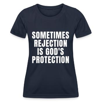 Parfois, le rejet est la protection de Dieu Chrétien - T-shirt sport Femme - bleu marine - Devant - AI Model Female 172 light (172cm)