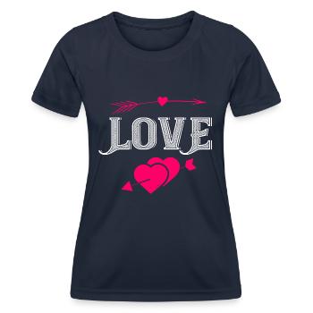 Liebe - Frauen Funktions-T-Shirt - Navy - Vorne - AI Model Female 172 light (172cm)
