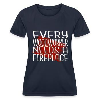 woodworker fun forestry union carpenter tshirts - Frauen Funktions-T-Shirt - Navy - Vorne - AI Model Female 172 light (172cm)