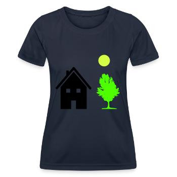 Arbre de maison - T-shirt sport Femme - bleu marine - Devant - AI Model Female 172 light (172cm)