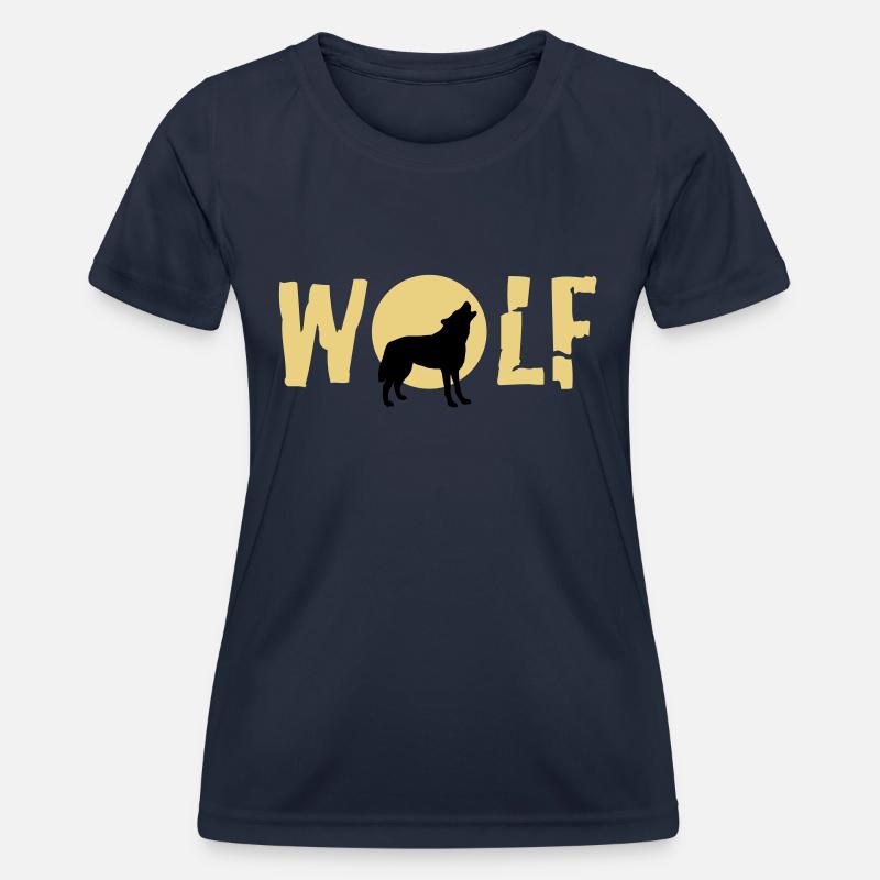 wolf_092011_c_2c - Women's Functional T-Shirt - navy