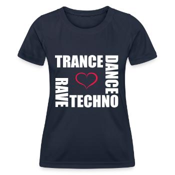 techno dance trance rave - T-shirt sport Femme - bleu marine - Devant - AI Model Female 172 light (172cm)