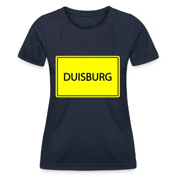 Panneau de la ville Duisbourg - T-shirt sport Femme - bleu marine - Devant - AI Model Female 172 light (172cm)
