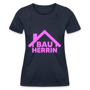 Bauherrin Hausbau Eigenheim Baustelle Haus Frauen - Frauen Funktions-T-Shirt - Navy - Vorne - AI Model Female 172 light (172cm)