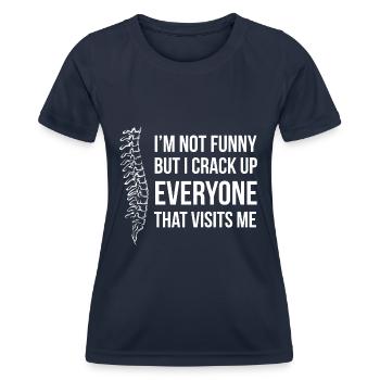 Physiothérapeute chiropracteur physiothérapie - T-shirt sport Femme - bleu marine - Devant - AI Model Female 172 light (172cm)