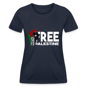 la Palestine libre - T-shirt sport Femme - bleu marine - Devant - AI Model Female 172 light (172cm)