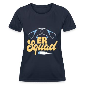 Escouade des urgences Drôle d’infirmière de salle d’urgence Infirmière d’urgence - T-shirt sport Femme - bleu marine - Devant - AI Model Female 172 light (172cm)