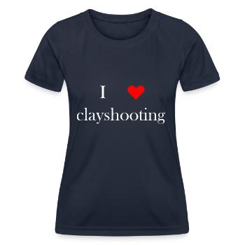 iloveclayshooting1 white - T-shirt sport Femme - bleu marine - Devant - AI Model Female 172 light (172cm)