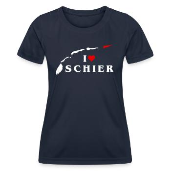 Ich liebe Schier - Frauen Funktions-T-Shirt - Navy - Vorne - AI Model Female 172 light (172cm)