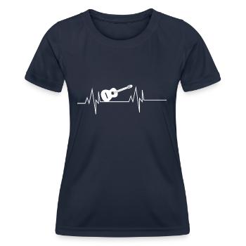 Battement de cœur de guitare - T-shirt sport Femme - bleu marine - Devant - AI Model Female 172 light (172cm)