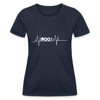 Boo Herzschlag - Frauen Funktions-T-Shirt - Navy - Vorne - AI Model Female 172 light (172cm)
