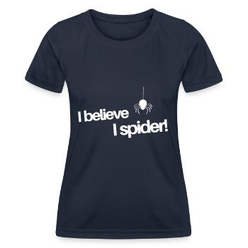 Je crois que je spider - T-shirt sport Femme - bleu marine - Devant - AI Model Female 172 light (172cm)