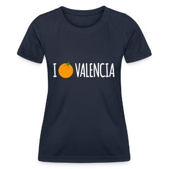 I Love Valencia - Frauen Funktions-T-Shirt - Navy - Vorne - AI Model Female 172 light (172cm)