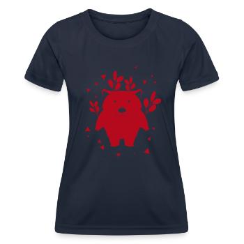 Bär - Zootier - Tierfreund - Naturschutz - Frauen Funktions-T-Shirt - Navy - Vorne - AI Model Female 172 light (172cm)