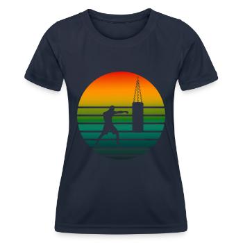 Boxen Vintage Boxsport Kampfsport - Frauen Funktions-T-Shirt - Navy - Vorne - AI Model Female 172 light (172cm)
