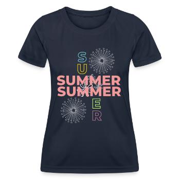 ÉTÉ ÉTÉ - T-shirt sport Femme - bleu marine - Devant - AI Model Female 172 light (172cm)