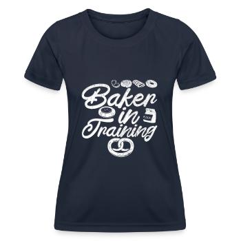 Bäcker Lehrling - Frauen Funktions-T-Shirt - Navy - Vorne - AI Model Female 172 light (172cm)