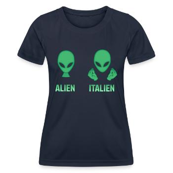 ALIEN PARODY - Women's Functional T-Shirt - navy - Front - AI Model Female 172 light (172cm)