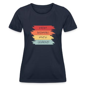 Mom Woman Myth Legend - Frauen Funktions-T-Shirt - Navy - Vorne - AI Model Female 172 light (172cm)