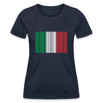 Italien Scan Nationalfahne Italy Barcode - Frauen Funktions-T-Shirt - Navy - Vorne - AI Model Female 172 light (172cm)