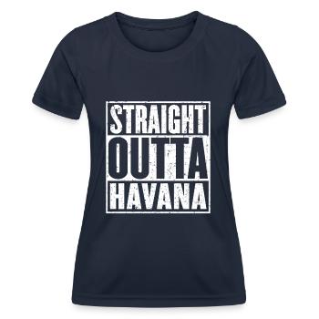 Straight Outta Havanna Vintage - Frauen Funktions-T-Shirt - Navy - Vorne - AI Model Female 172 light (172cm)