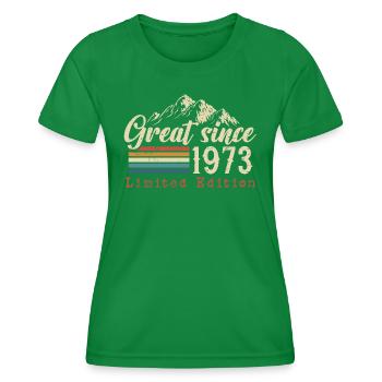 1973 Born birthday gift - Women's Functional T-Shirt - kelly green - Front - AI Model Female 172 dark (172cm)
