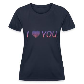 i love you - Frauen Funktions-T-Shirt - Navy - Vorne - AI Model Female 172 light (172cm)